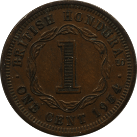 1 cent 1954 brytyjski honduras a